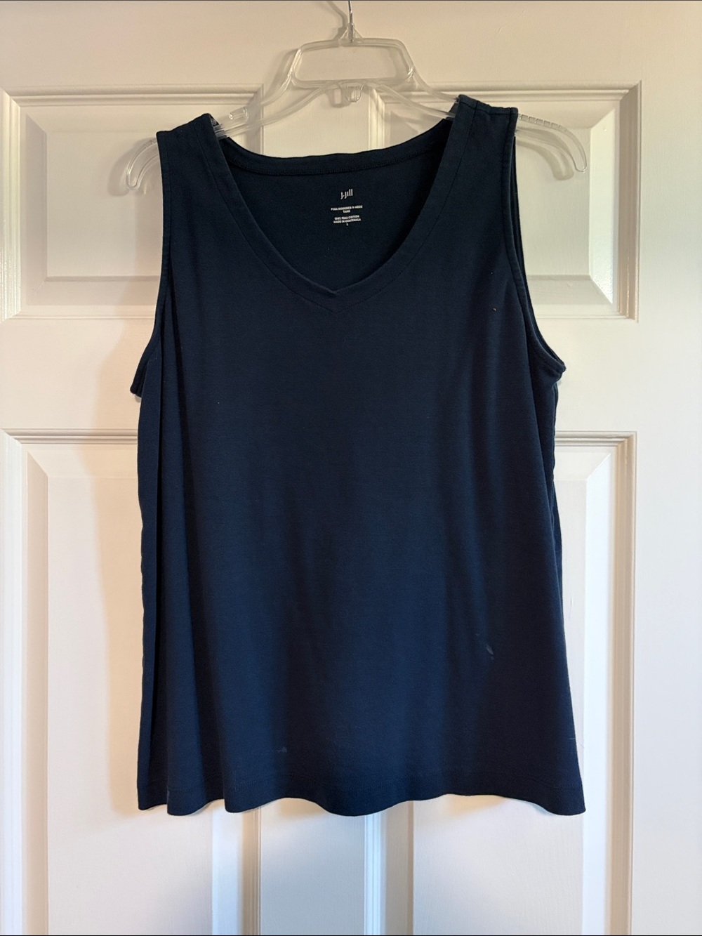 J. Jill Women's Navy Blue V-Neck Tank Top
